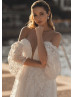 Off Shoulder Ivory Lace Tulle Corset Back Stunning Wedding Dress Off Shoulder Ivory Lace Tulle Corset Back Stunning Wedding Dress
